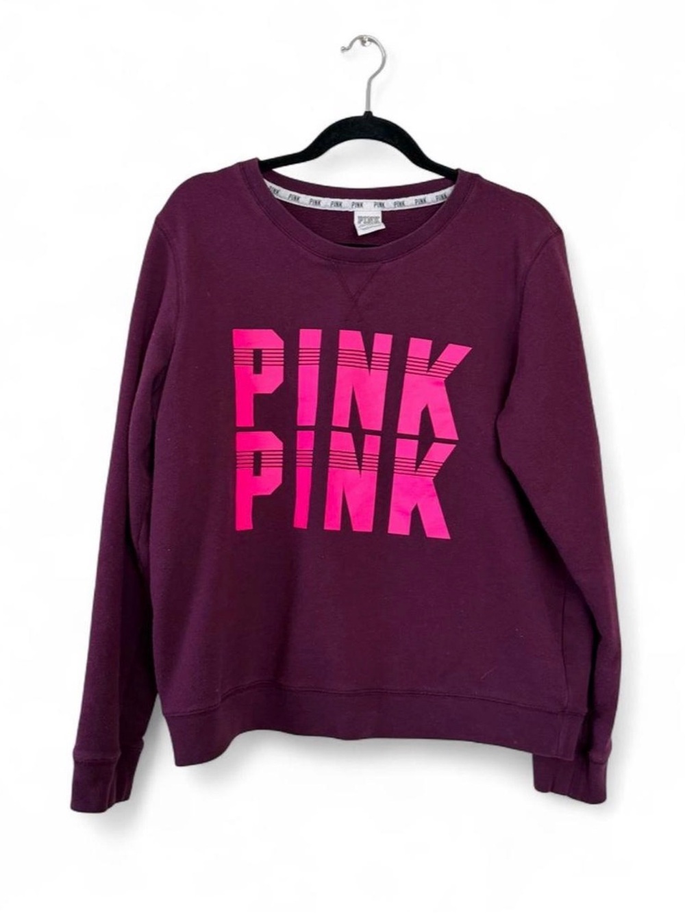 Vintage Y2K PINK Victoria's Secret Crewneck Sweatshirt in burgundy